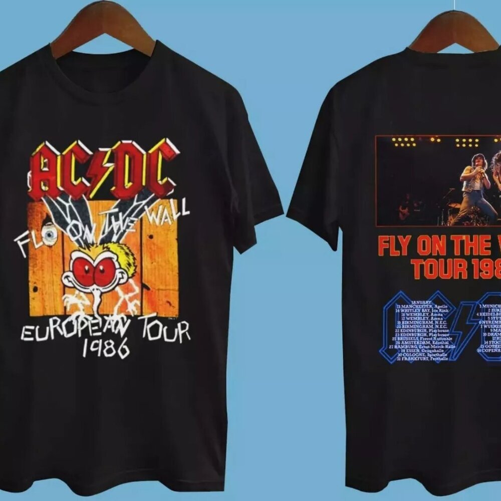 ACDC 1986 European tour Fly On The Wall Unisex Shirt